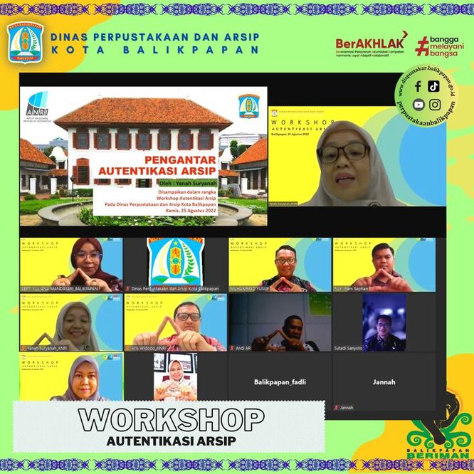 Dispustakar Gelar Workshop Autentikasi Arsip secara Virtual