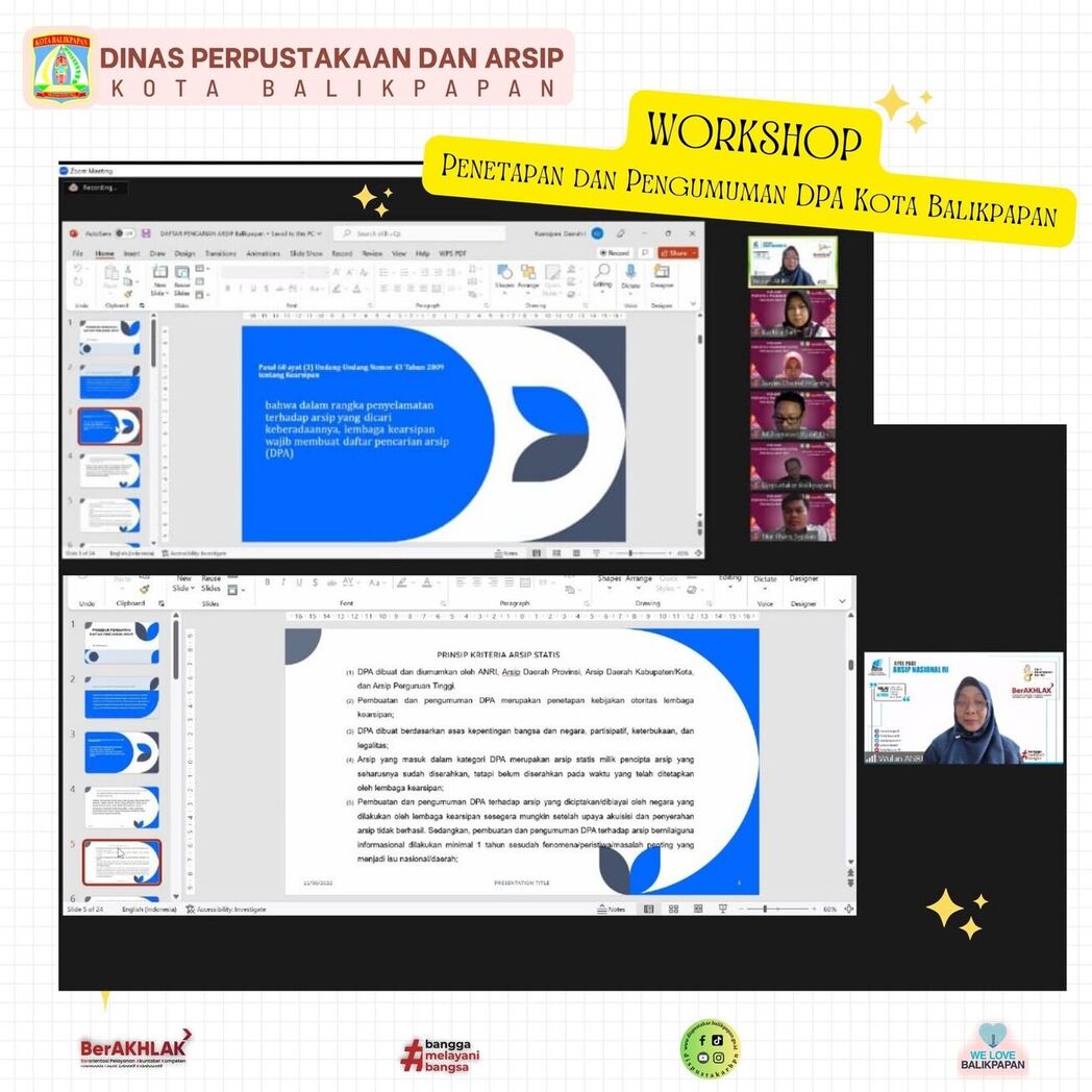 Workshop Penetapan dan Pengumuman Daftar Pencarian Arsip (DPA) 