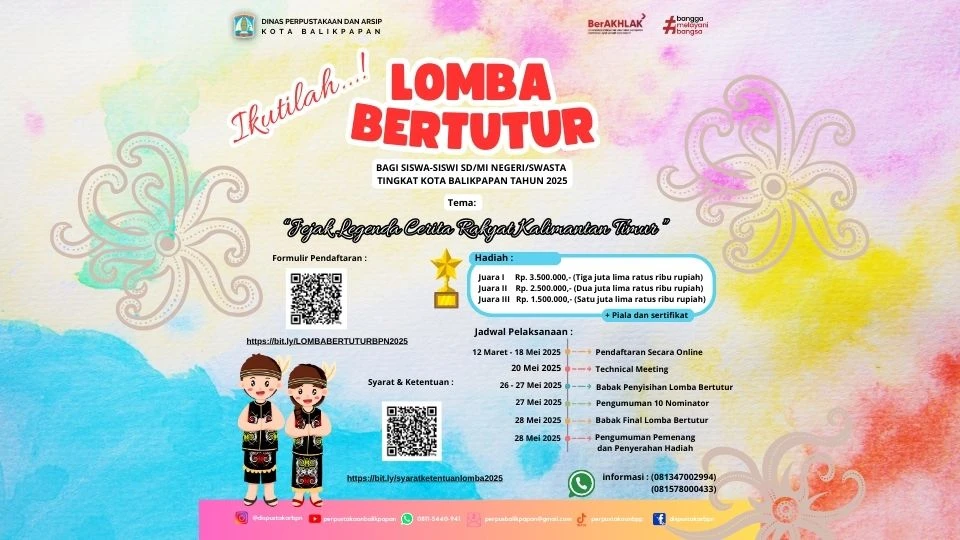 Lomba Bertutur Bagi Siswa/i SD/MI Negeri/Swasta Kota Balikpapan Tahun 2025 Lomba Bertutur Bagi Siswa/i SD/MI Negeri/Swasta Kota Balikpapan Tahun 2025
